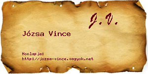 Józsa Vince névjegykártya